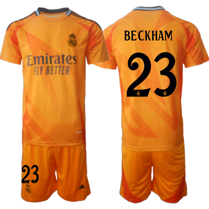 Men 2024-2025 Club Real Madrid away orange #23 Soccer Jersey->real madrid jersey->Soccer Club Jersey